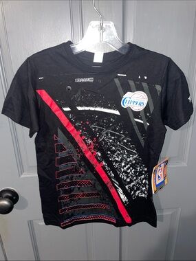NBA Black Short-Sleeve Tee with Small Orange NBA Tag